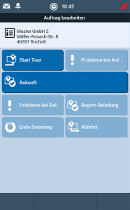 Fuhrparkmanagement Software TISLOG mobile Smart: Software-Dialog Auftragsbearbeitung